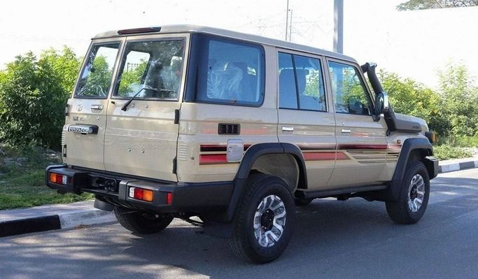 New Toyota Land Cruiser 70 Series Facelift 2, 4.0 l, 2025 in Dubai by Segrex Auto, Beige color. GCC Specs | AUTO.AE