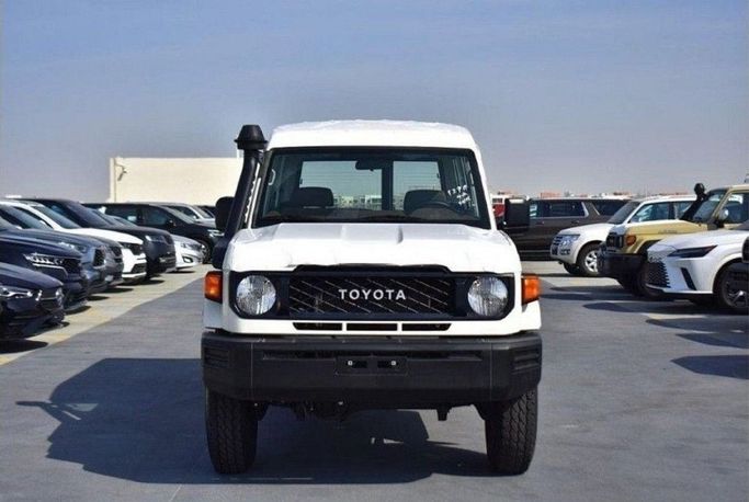 New Toyota Land Cruiser 70 Series Facelift 2, 4.2 l, 2024 in Dubai by TARGET MOTORS FZE, White color. GCC Specs | AUTO.AE