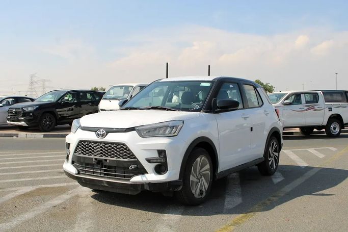 New Toyota Raize I, 1.0 l, 2025 in Dubai by Wafrah Automotive Fzco, White color. GCC Specs | AUTO.AE