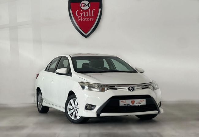 Used Toyota Yaris XP150, 1.5 l, 2014 in Dubai by Gulf Motors, White color. GCC Specs | AUTO.AE