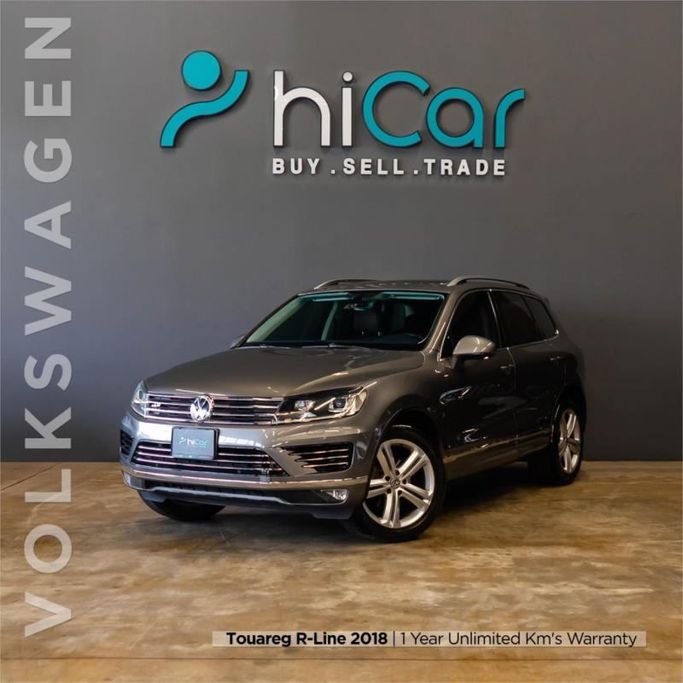 Used Volkswagen Touareg II Facelift, 4.2 l, 2018 in Dubai by Hi Car Approved Pre-Owned Cars Showroom, Grey color. GCC Specs | AUTO.AE | Listing #264528