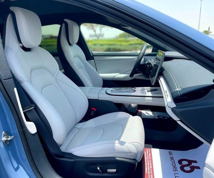 New Xiaomi SU7, 2024 in Dubai by 66 Motors, Light Blue color. Chinese Specs | AUTO.AE