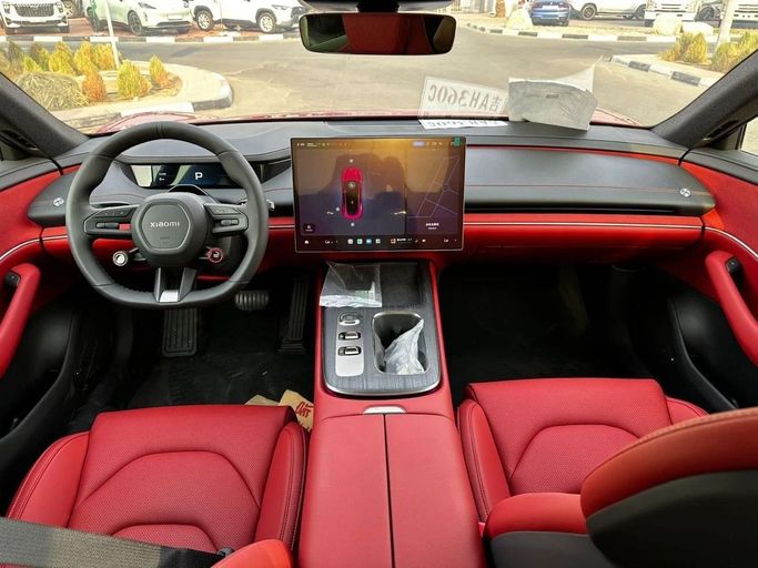 New Xiaomi SU7 Pro, 2025 in Dubai by Billion auto, Red color. Chinese Specs | AUTO.AE