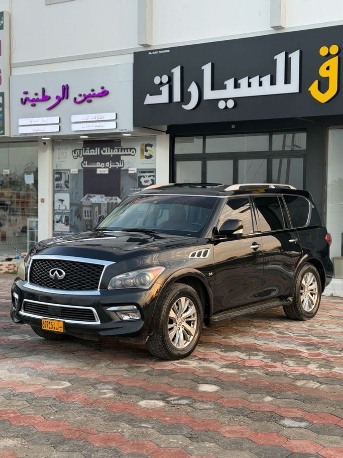 مستعملة Infiniti QX80 أنا فيس ليفت, 5.6 l, 2015 في في عمان, بركاء من AL EMLAQ CARS، اللون أسود.  | AUTO.AE | إعلان #256434
