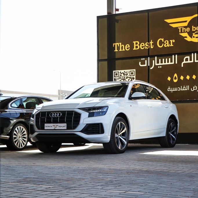 مستعملة Audi Q8 55 TFSI ط (4 م), 3.0 l, 2019 في في المملكة العربية السعودية, الرياض من The best car احسن سيارة، اللون أبيض.  | AUTO.AE | إعلان #246406