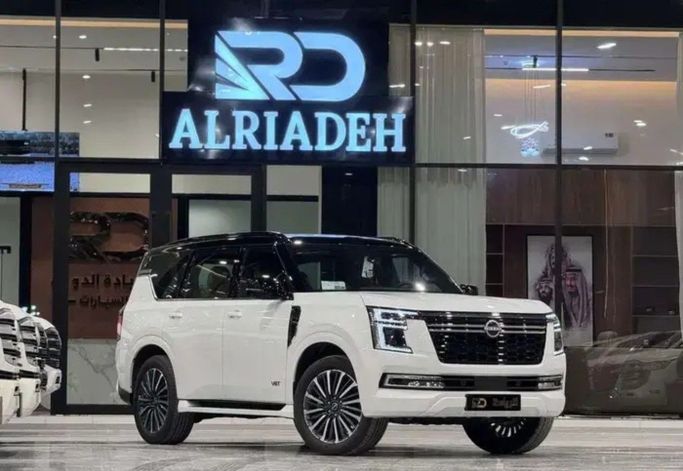 New Nissan Patrol VII (Y63), 3.5 l, 2026 in Saudi Arabia, Riyadh by Al Riyada Al Duwalya شركة الريادة الدولي للسيارات, White color. GCC Specs | AUTO.AE | Listing #261635