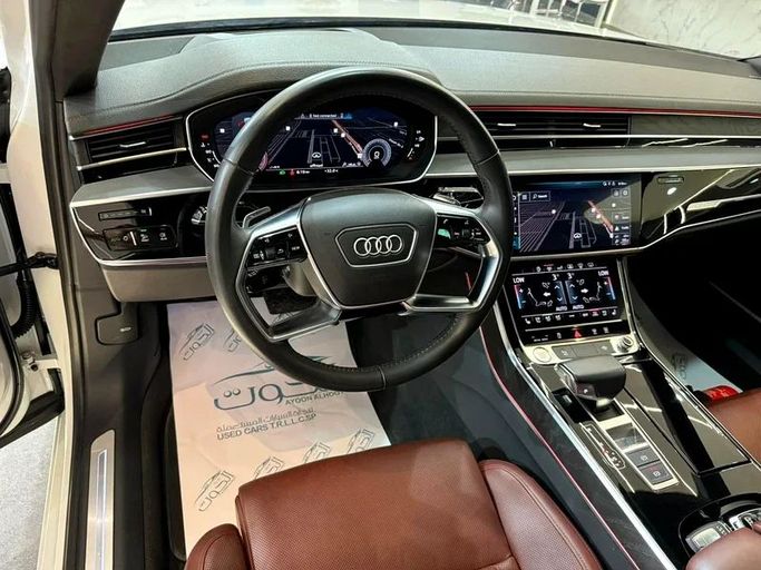 Used Audi A8 Long 55 TFSI IV (D5), 3.0 l, 2020 in Sharjah by Ayoon Alhoot Motors, White color. GCC Specs | AUTO.AE