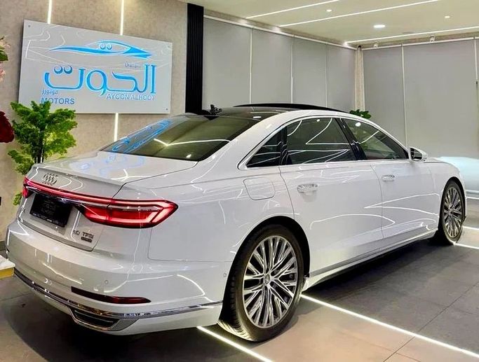 Used Audi A8 Long 55 TFSI IV (D5), 3.0 l, 2020 in Sharjah by Ayoon Alhoot Motors, White color. GCC Specs | AUTO.AE