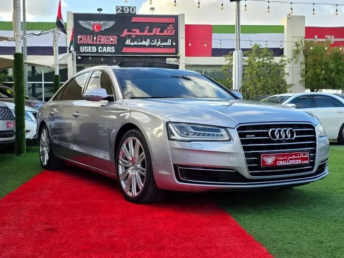 Used Audi A8 L 55 TFSI III (D4) Facelift, 3.0 l, 2015 in Sharjah by Challenger Used Cars, Silver color. GCC Specs | AUTO.AE