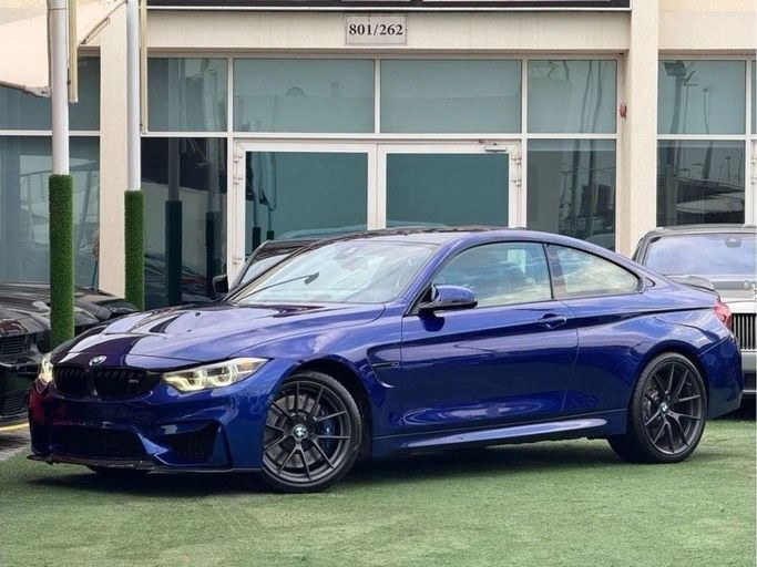 Used BMW M4 CS F82/F83 Facelift, 3.0 l, 2020 in Sharjah by Noor Al Seyoh Used Cars, Blue color. American Specs | AUTO.AE