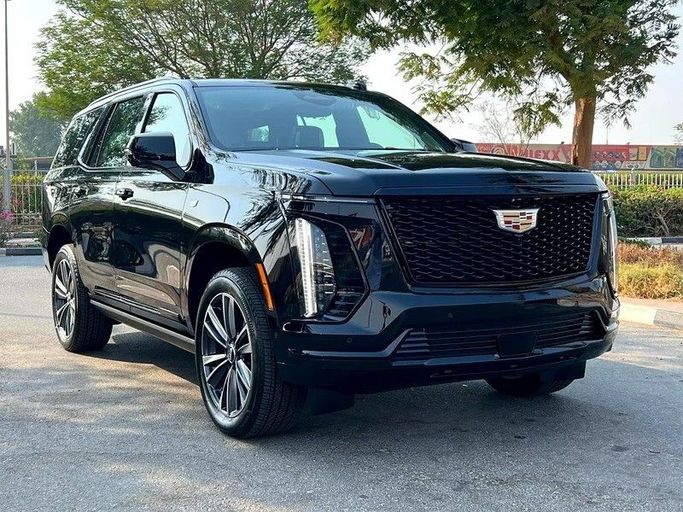 New Cadillac Escalade ESV V Facelift, 6.2 l, 2025 in Sharjah by First Choice Cars, Black color. GCC Specs | AUTO.AE