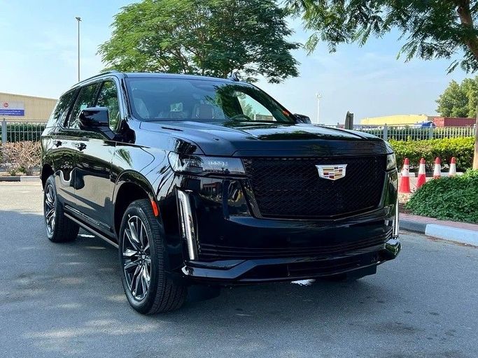 New Cadillac Escalade V, 6.2 l, 2024 in Sharjah by First Choice Cars, Black color. GCC Specs | AUTO.AE