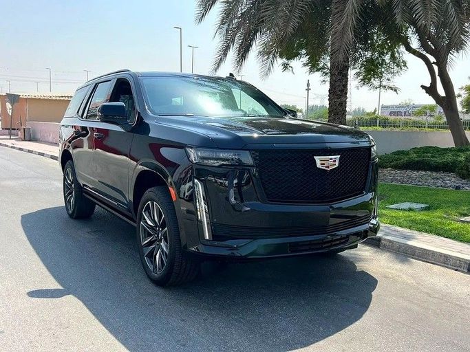 New Cadillac Escalade V, 6.2 l, 2024 in Sharjah by First Choice Cars, Black color. GCC Specs | AUTO.AE