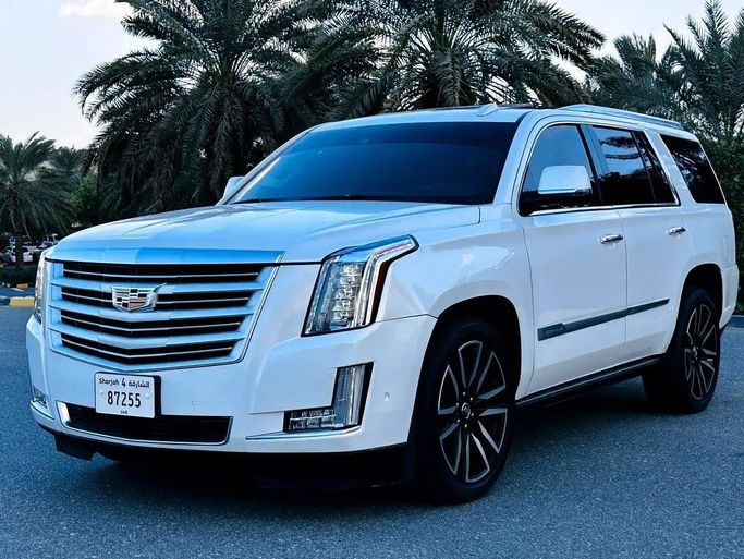 Подержанный Cadillac Escalade IV, 6.2 л, 2019 в Шардже от Bashar Karoomi Kunani Белый цвет. GCC | AUTO.AE