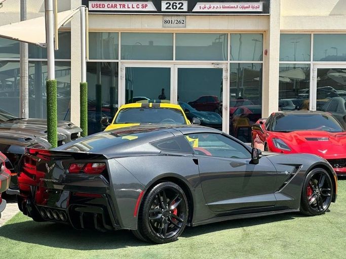 Used Chevrolet Corvette C7, 6.2 l, 2017 in Sharjah by Noor Al Seyoh Used Cars, Grey color. GCC Specs | AUTO.AE