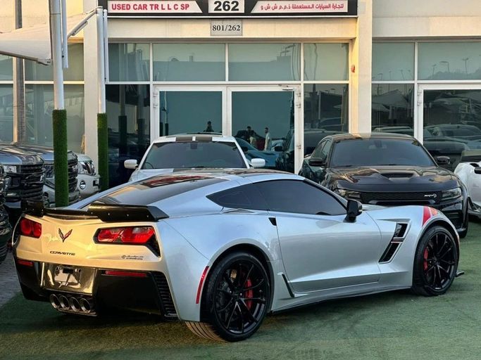 Used Chevrolet Corvette C7, 6.2 l, 2017 in Sharjah by Noor Al Seyoh Used Cars, Silver color. GCC Specs | AUTO.AE