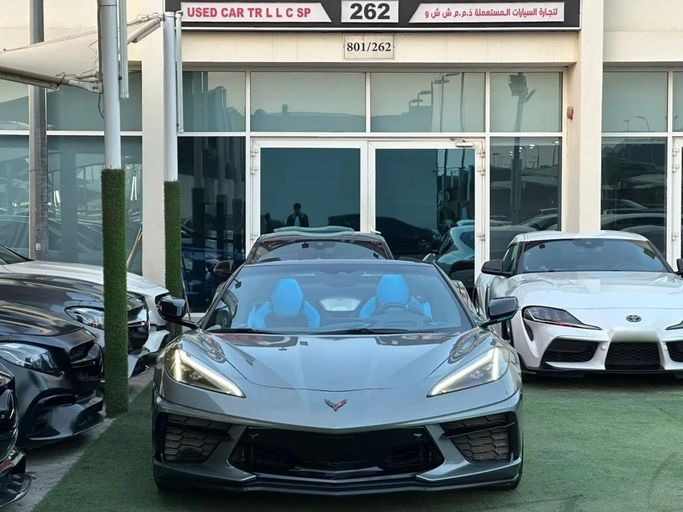 Used Chevrolet Corvette Stingray C8, 6.2 l, 2023 in Sharjah by Noor Al Seyoh Used Cars, Silver color. American Specs | AUTO.AE