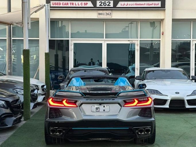 Used Chevrolet Corvette Stingray C8, 6.2 l, 2023 in Sharjah by Noor Al Seyoh Used Cars, Silver color. American Specs | AUTO.AE