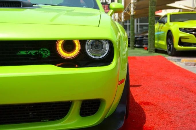 Used Dodge Challenger R_T III Facelift 2, 6.4 l, 2023 in Sharjah by Wadishee Used Cars, Green color. American Specs | AUTO.AE