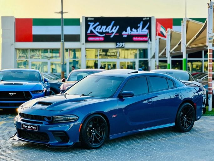 Подержанный Dodge Challenger R_T III Рестайлинг 2, 6.4 л, 2020 в Шардже от Kandy Cars Синий цвет. Американская | AUTO.AE