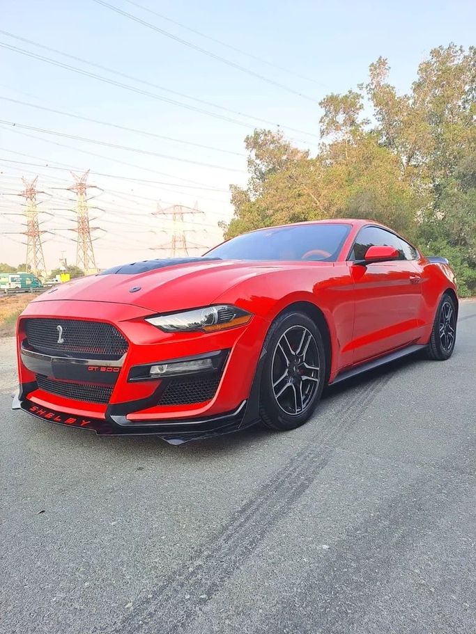 New Ford Mustang VI Facelift, 2.3 l, 2018 in Sharjah by Imad Younis Almani used Cars, Red color. American Specs | AUTO.AE