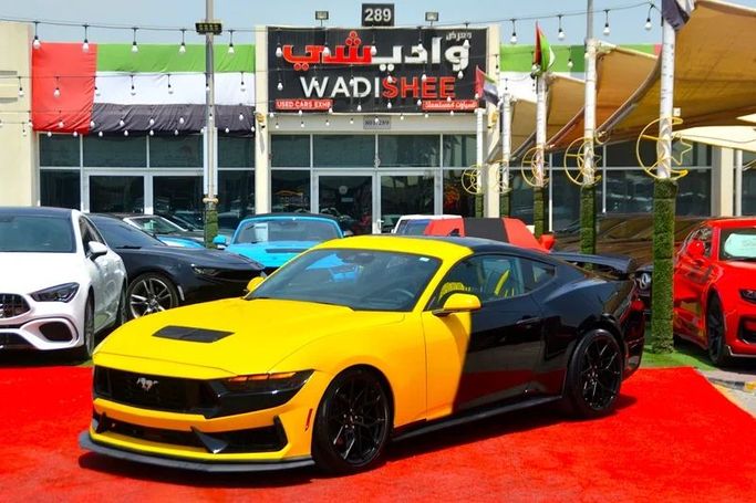 Used Ford Mustang VII, 2.3 l, 2024 in Sharjah by Wadishee Used Cars, Yellow color. American Specs | AUTO.AE