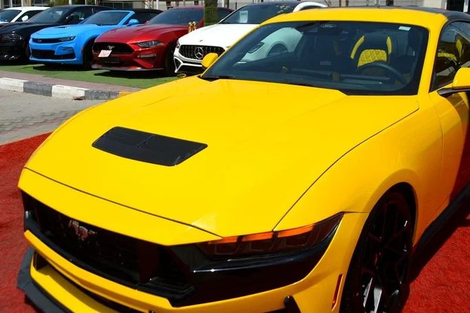 Used Ford Mustang VII, 2.3 l, 2024 in Sharjah by Wadishee Used Cars, Yellow color. American Specs | AUTO.AE