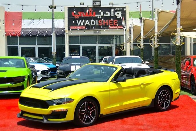 Used Ford Mustang VI Facelift, 2.3 l, 2019 in Sharjah by Wadishee Used Cars, Yellow color. American Specs | AUTO.AE