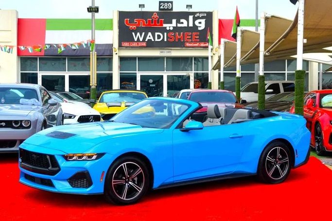 Used Ford Mustang VII, 2.3 l, 2024 in Sharjah by Wadishee Used Cars, Light Blue color. American Specs | AUTO.AE