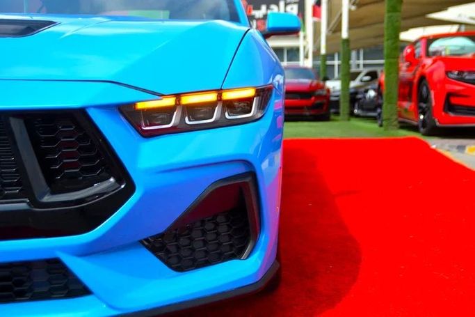 Used Ford Mustang VII, 2.3 l, 2024 in Sharjah by Wadishee Used Cars, Light Blue color. American Specs | AUTO.AE