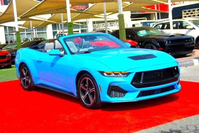 Used Ford Mustang VII, 2.3 l, 2024 in Sharjah by Wadishee Used Cars, Light Blue color. American Specs | AUTO.AE