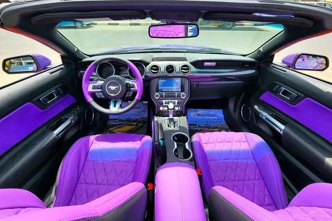 Used Ford Mustang VI Facelift, 5.0 l, 2019 in Sharjah by Wadishee Used Cars, Purple color. American Specs | AUTO.AE