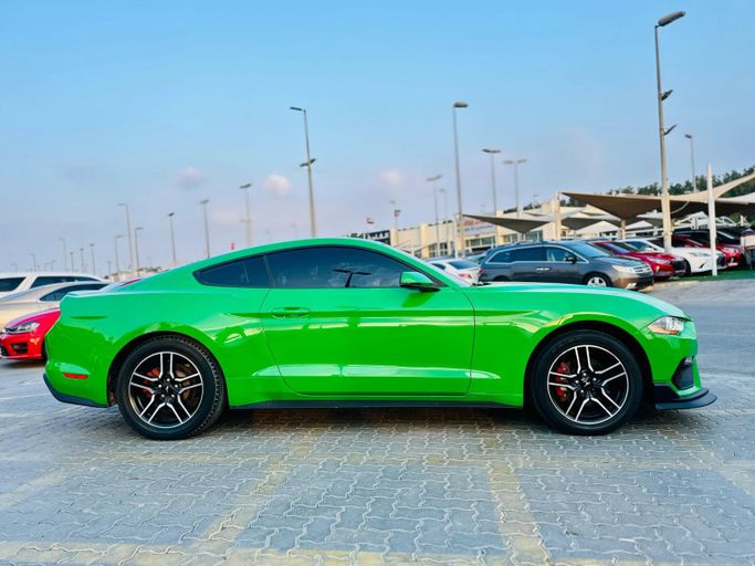 Подержанный Ford Mustang VI Рестайлинг, 2.3 л, 2019 в Шардже от Kandy Cars Зеленый цвет. Американская | AUTO.AE