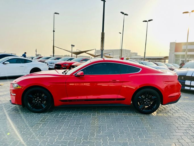 Подержанный Ford Mustang VI Рестайлинг, 2.3 л, 2021 в Шардже от Kandy Cars Красный цвет. Американская | AUTO.AE