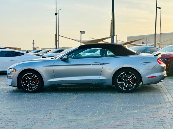 Подержанный Ford Mustang VI Рестайлинг, 2.3 л, 2022 в Шардже от Kandy Cars Серебристый цвет. Американская | AUTO.AE