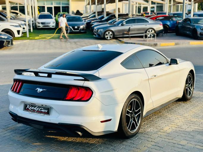 Подержанный Ford Mustang VI Рестайлинг, 2.3 л, 2022 в Шардже от Kandy Cars Белый цвет. Американская | AUTO.AE