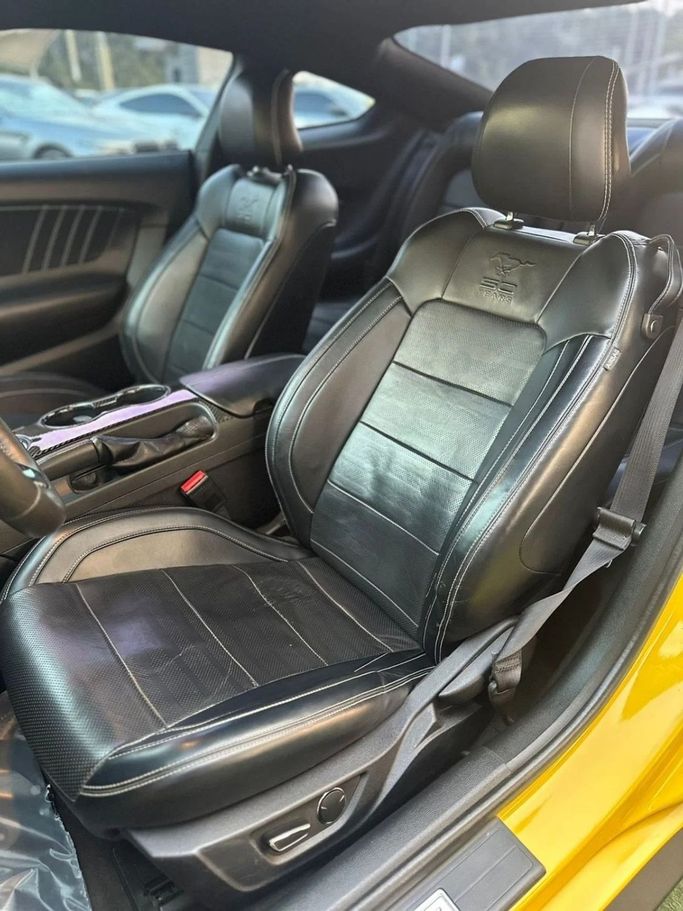 Used Ford Mustang VI, 5.0 l, 2015 in Sharjah by Noor Al Seyoh Used Cars, Yellow color. GCC Specs | AUTO.AE