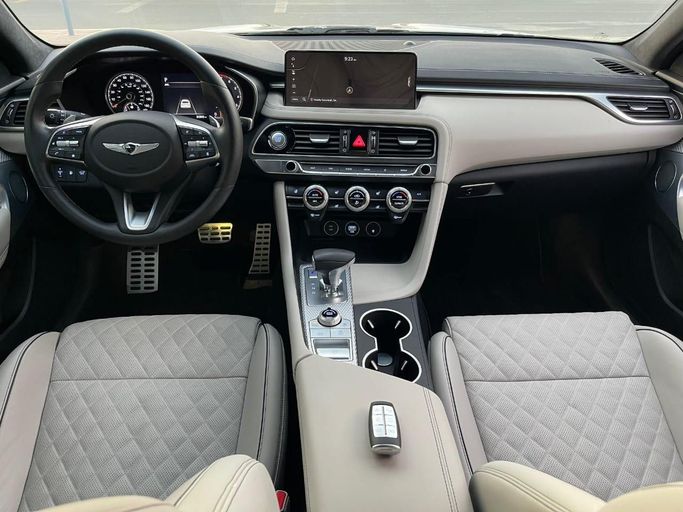 Used Genesis G70 I Facelift, 3.3 l, 2023 in Sharjah by Al Nukhba Al Malakyah Used Cars, Grey color. American Specs | AUTO.AE