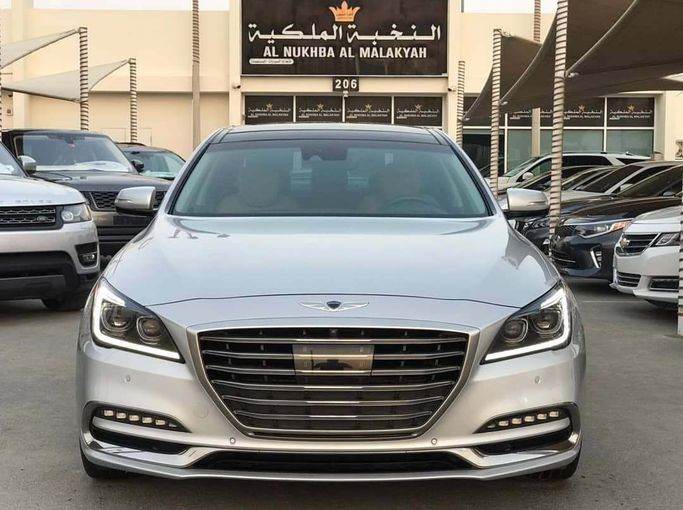 Used Genesis G80 I, 3.8 l, 2018 in Sharjah by Al Nukhba Al Malakyah Used Cars, Silver color. American Specs | AUTO.AE