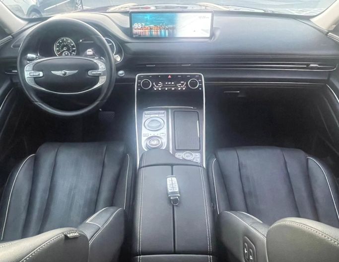 Подержанный Genesis GV80 I, 3.5 л, 2021 в Шардже от Al Nukhba Al Malakyah Used Cars Бордовый цвет. Американская | AUTO.AE