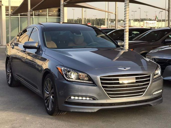 Used Hyundai Genesis II, 5.0 l, 2015 in Sharjah by Al Nukhba Al Malakyah Used Cars, Grey color. American Specs | AUTO.AE