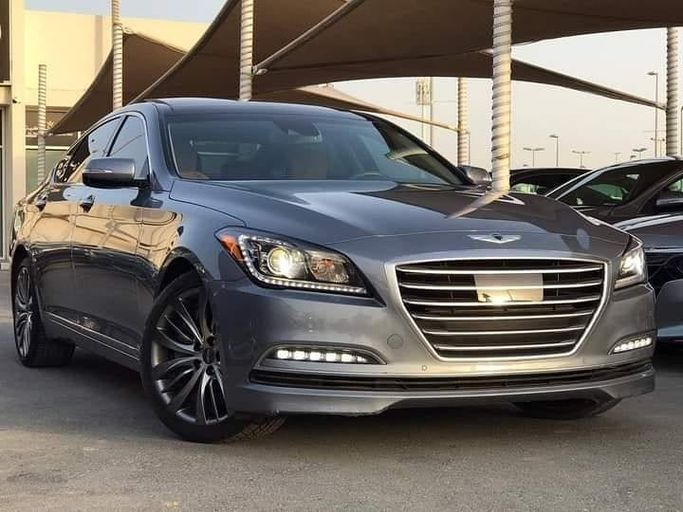 Used Hyundai Genesis II, 5.0 l, 2015 in Sharjah by Al Nukhba Al Malakyah Used Cars, Grey color. American Specs | AUTO.AE
