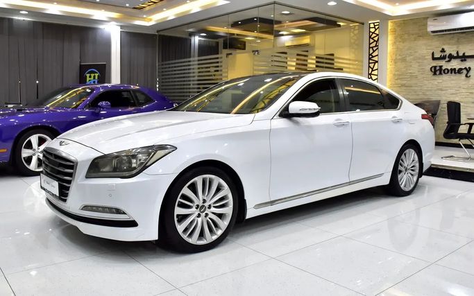 مستعملة Hyundai Genesis ثانياً, 3.8 l, 2016 في في الشارقة من Honey Jidosha Used Cars Tr.، اللون أبيض. مواصفات الخليج | AUTO.AE | إعلان #273156