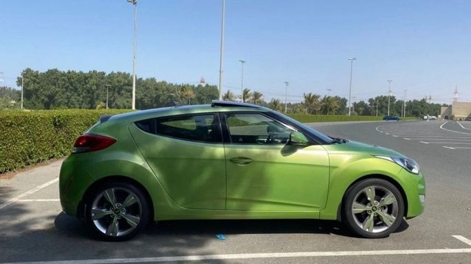 Used Hyundai Veloster I, 1.6 l, 2015 in Sharjah by Halla Cars, Green color. GCC Specs | AUTO.AE