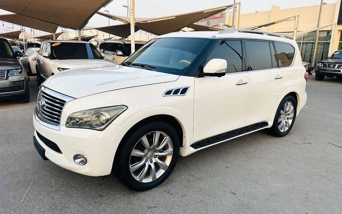 Used Infiniti QX56 II, 5.6 l, 2011 in Sharjah by Titanium Used Cars, White color. GCC Specs | AUTO.AE