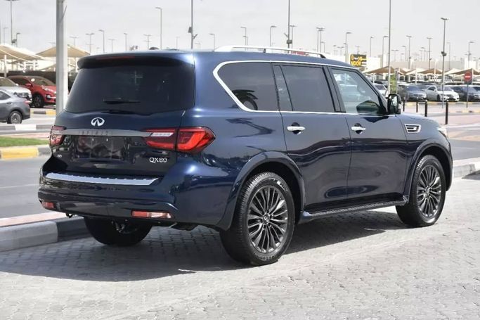 Подержанный Infiniti QX80 I Рестайлинг 3, 5.6 л, 2022 в Шардже от Alfaris Used Cars Синий цвет. Other | AUTO.AE