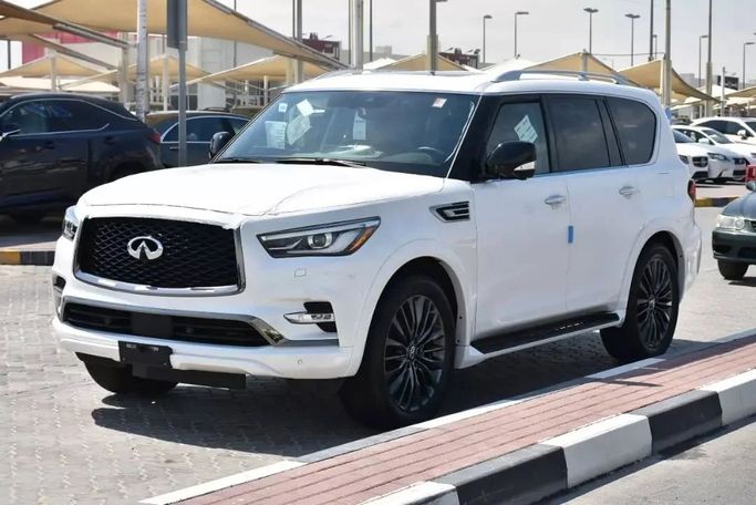 New Infiniti QX80 I Facelift 3, 5.6 l, 2023 in Sharjah by Alfaris Used Cars, White color. Other | AUTO.AE