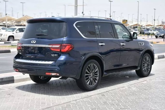 Used Infiniti QX80 I Facelift 3, 5.6 l, 2023 in Sharjah by Alfaris Used Cars, Blue color. Other | AUTO.AE