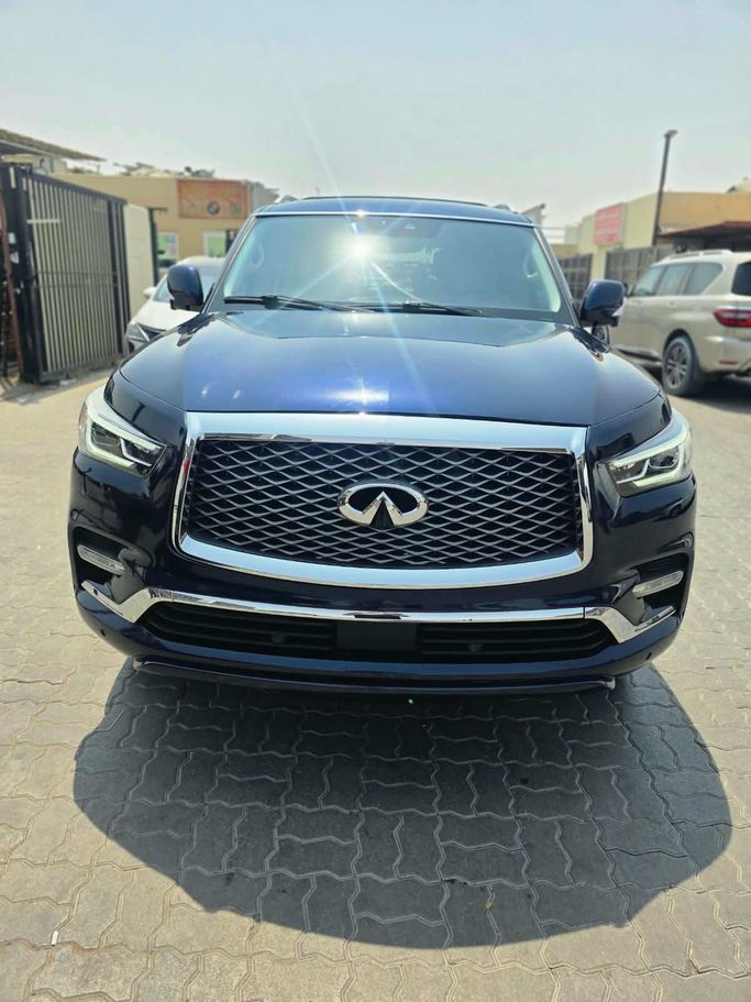Used ⁦Infiniti QX80 I (Z62) Facelift 2, 5.6 l, 2019⁩ in UAE, Sharjah, Blue color. American Specs | AUTO.AE | Listing #287757