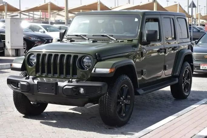 Used Jeep Wrangler IV (JL), 2.0 l, 2021 in Sharjah by Alfaris Used Cars, Green color. Other | AUTO.AE
